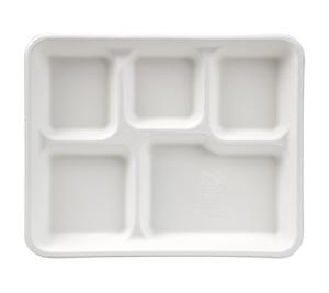 Bandeja Rectangular de Bagazo de 10 Pulgadas con 5 Compartimentos, Desechable y Apta para Alimentos, para Restaurantes, Campamentos y Fiestas, Venta al por Mayor - Product Image 4