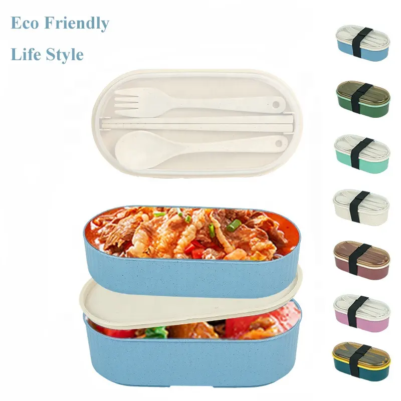 GEMEI Eco-Friendly Wheat Straw Lunch Box Microwave Dishwasher Safe Food Grade Kids Children Mini Bento Box