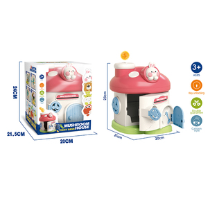 Tirelire en plastique en forme de maison champignon pour enfants, jouet de dessin animé avec serrure à clé pour les tout-petits de 2 à 7 ans - Product Image 3