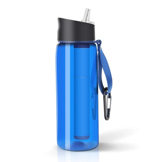 Outdoor Portable Water Filter Straw Bottles Activated Carbon Emergency Purifier for Camping and Climbing Increase PH