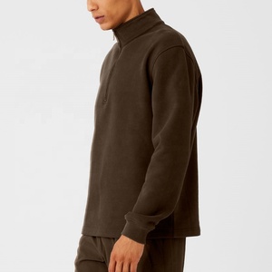 Logotipo personalizado <span class=keywords><strong>1</strong></span>/4 cremallera manga larga Top Fitness atletismo gimnasio desgaste correr entrenamiento medio cuarto Zip Jumper tripulación hombres - Product Image 3