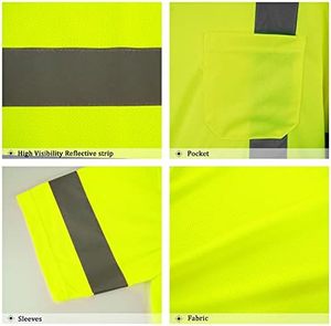 高視認性反射材付き通気性Tシャツ半袖安全作業服倉庫建設用カスタマイズロゴ入りクラス2 - Product Image 5