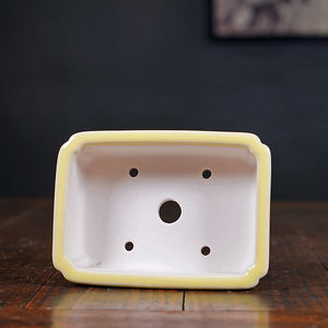 Vaso di Bonsai rettangolare fatto <span class=keywords><strong>a</strong></span> mano in ceramica eco-friendly con processo adesivo per cottura ad alta temperatura - Product Image 5