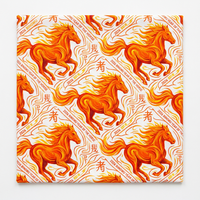 Nouvelle Serviette de Cuisine 2026 Cheval de l'Année du Feu 100% Coton Imprimée pour la Décoration de la Cuisine