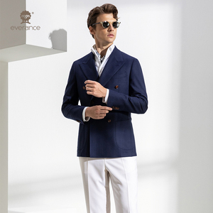 <span class=keywords><strong>Blazer</strong></span> décontracté pour <span class=keywords><strong>homme</strong></span> en <span class=keywords><strong>bleu</strong></span> <span class=keywords><strong>marine</strong></span> à revers en chevrons, à simple boutonnage, respirant, avec fermeture éclair, à double boutonnage, <span class=keywords><strong>veste</strong></span> de costume d'affaires - Product Image 3