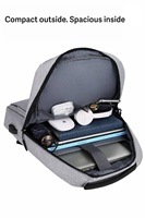 Ensemble cadeau d'entreprise - Sac à dos pour ordinateur portable en cuir imperméable, parapluie anti-UV, batterie externe 10000 mAh, ensemble 3-en-1