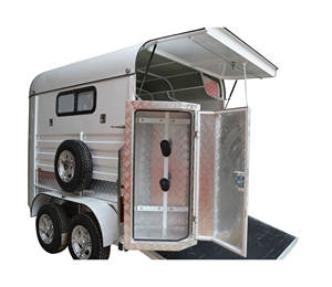 Rimorchio per Cavalli con Telaio Completamente Imbottito, Capacità 3000kg, Sistema di Frenata a Distanza - Product Image 3