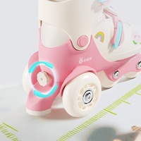 Patins à roulettes pour enfants en gros, motif petit lapin, double frein, roues auxiliaires, roues lumineuses pour débutants