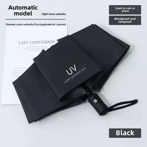 Luxury 190T Pongee Polyester Auto <b>Windproof</b> UV-Protected Golf <b>Umbrella</b> Custom Logo for Automotive Promotions - Product Image 2