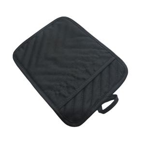 Maniques de cuisine noires 100 % coton avec poche, résistantes à la chaleur pour micro-ondes et grillades - Product Image 2