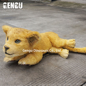 Estatua de jardín de animatron De León de tamaño real, estatua de acero para interiores/exteriores para aeropuerto, Parque educativo de trampolín, Parque Deportivo - Product Image 3