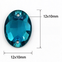 Perles en cristal de verre bleu à gros trous, strass à coudre, strass en vrac pour la confection de vêtements, de robes, de bijoux DIY et la décoration