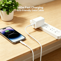 Câble de données USB-C vers Type-C 240W à charge rapide, en alliage de zinc tressé et moulé, écologique, pour appareil photo – Ventes Flash