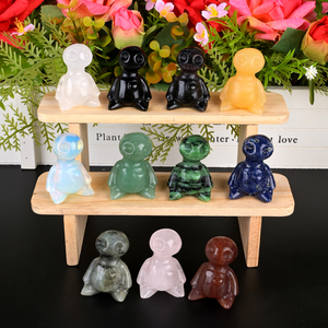 Venta al por mayor de piedras preciosas naturales fantasma Cristal Tallado 5cm cuarzo muñeca cristal fantasma tallado para decoración de Halloween - Product Image 3