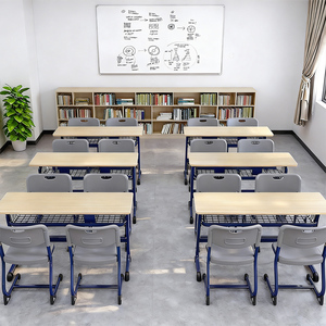 Meubles de bibliothèque pour enfants, postes de travail en forme de C, double place, en acier/<span class=keywords><strong>MDF</strong></span>, durables et confortables, pour les garderies et les écoles modernes. - Product Image 2