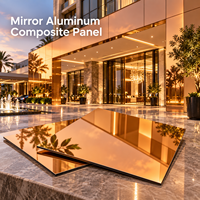 Panneau composite en aluminium miroir bronze de 4 mm, panneau ACM pour revêtement mural décoratif