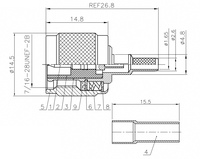Connecteur RF TNC-C-J1.5 à sertir pour câbles RG174 RG316, type TNC mâle, vente chaude