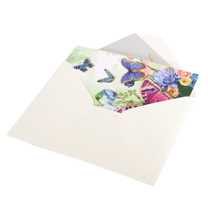 Cartes de remerciement écologiques de luxe en carton 3D avec motif papillon et fleur, logo personnalisé et design estampé à chaud - Product Image 1