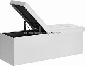 Banc <span class=keywords><strong>ottoman</strong></span> multifonctionnel en <span class=keywords><strong>cuir</strong></span> PVC à compartiment caché, meuble moderne à usage domestique, repose-pieds, tabouret d'entrée pour chambre à coucher - Product Image 1