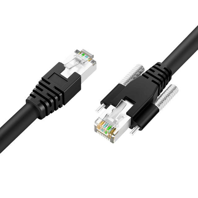 10GigE Vision CAT6A SFTP Cable Straight Lockable RJ45 to RJ45, 10Gbps Industrial Ethernet Cord for Machine Vision Camera
