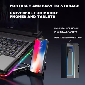 <span class=keywords><strong>Support</strong></span> de refroidissement pour <span class=keywords><strong>ordinateur</strong></span> <span class=keywords><strong>portable</strong></span> avec <span class=keywords><strong>support</strong></span> de téléphone LS025, refroidisseur d'<span class=keywords><strong>ordinateur</strong></span> <span class=keywords><strong>portable</strong></span> avec 6 ventilateurs silencieux pour <span class=keywords><strong>ordinateur</strong></span> <span class=keywords><strong>portable</strong></span> de 12 à <span class=keywords><strong>17</strong></span> <span class=keywords><strong>pouces</strong></span>, <span class=keywords><strong>ventilateur</strong></span> de jeu, <span class=keywords><strong>support</strong></span> stable - Product Image 3