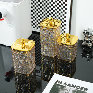 YHYP Vente chaude transfrontalière Décoration Contenants de rangement pour bonbons en plastique bronzé scellés avec couvercles pour la décoration de la maison Cuisine - Product Image 3