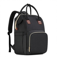 Sac à dos à couches en velours sans fermeture, multifonctionnel, pour maternité, sac à langer pour bébés filles et garçons, grande capacité, voyage, couleur foncée