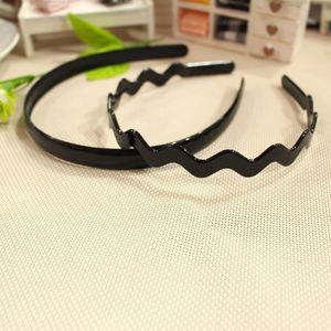 <b>Black</b> Wavy <b>Headband</b> Polished Surface Plastic Resin Unisex Daily Wear - Product Image 4