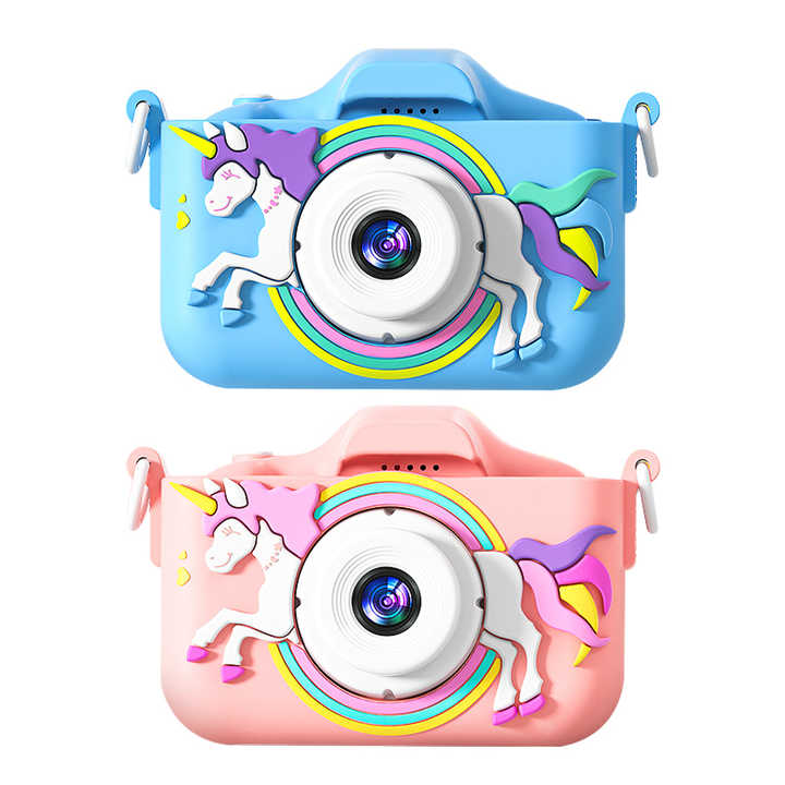 Appareil Photo Enfant 3-12 Ans - 64G Carte SD - Double Caméra 1080P - Coque Silicone - Cadeau Jeux Éducatifs
