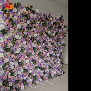 Panel de Pared de Flores Artificiales Románticas de Nueva Tendencia, Decoración de Boda, Flores Artificiales, Panel de Pared de Rosas Púrpuras - Product Image 2