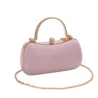 Sac à main élégant avec strass et pompon, sac de soirée tendance, sac de mariage