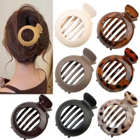 Pince à cheveux ronde creuse en plastique MIO, taille moyenne, pinces bec de canard exquises pour femmes et filles, pince requin simple à maintien ferme