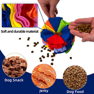 Jouet de distribution de friandises pour <span class=keywords><strong>chien</strong></span> en forme de ballon arc-en-ciel en polaire pour l'enrichissement sensoriel - Product Image 5