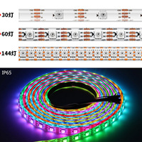 Bande LED intelligente WS2815 DC12V RGB adressable individuellement, double signal, fonction de reprise après coupure, SMD5050 flexible