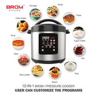 Panci Presto Multifungsi Profesional Timer Factory, Wadah Dalam Stainless Steel 6 Quart, Power Pressure Cooker XL untuk Pengalengan