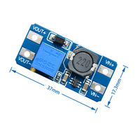 Papan Pengembangan MT3608 2A Booster DC-DC Modul Daya yang Dapat Disesuaikan Paket SOT23-6 Input 2-15V