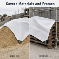 Patches d'angle renforcés en PVC blanc avec œillets métalliques pour bâche enduite pour la couverture de chantier