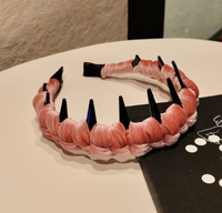 Haoxuan Samt-Wellenzahn-Stirnband Handgefertigt Rutschfest für Design-Luxus-Haarspange für Hochzeit & Ostern