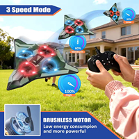 Avion RC EPT 2,4 GHz pour enfants débutants, drone de combat en mousse EPP avec maintien d'altitude, acrobatie 360° à une touche, lumières LED, 4 moteurs