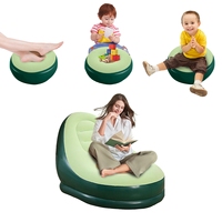 Fauteuil gonflable avec repose-pieds, surface floquée, canapé gonflable portable pour salon, balcon, usage intérieur et extérieur