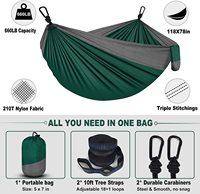 Personnalisé 210T Nylon Tissu Double Simple Portable Camping Hamacs Extérieur Parachute Hamac Pour L'extérieur Voyage Randonnée