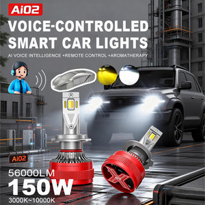 Phare LED Xenplus Ai02 pour voiture, contrôle via application téléphonique et Bluetooth, 3000K-6500K, H1 H4 H7 H11, 150W 56000LM, ampoule de phare LED pour voiture - Product Image 2