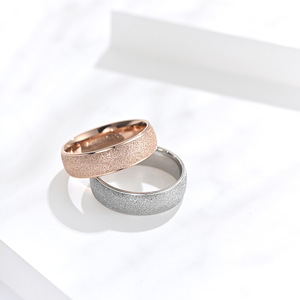 Japanese and Korean style minimalist frosted <b>titanium</b> steel <b>ring</b> for women, exuding a sophisticated and elegant charm, perfect f - Product Image 1