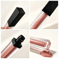 Gloss à lèvres carré mat rose doré 5 ml de notre marque avec bouchon à vis, cosmétique de maquillage. Plusieurs couleurs, hydratant et lissant