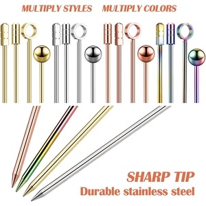 Cocktail Picks kim loại cocktail xiên cho đồ uống tái sử dụng thép không gỉ Cocktail xiên trang trí Gậy Đẫm Máu Mary kim loại pick - Product Image 3