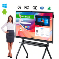 Écran plat interactif 65 75 86 pouces 4K UHD Tableau blanc interactif intelligent Système double écran tactile pour conférence pour le bureau