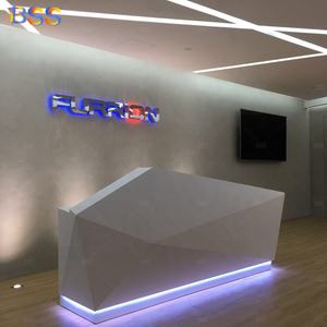 Idee per il Design del tavolo dell'ufficio della Reception Fashion Cool custom Marble Stone Diamond White Reception Table Office - Product Image 4