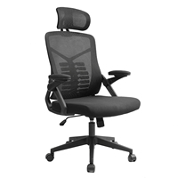 Chaise de bureau ergonomique en maille avec appui-tête réglable soutien lombaire et accoudoirs rabattables pour chaises de jeu de bureau à domicile