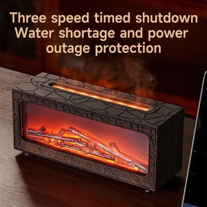 เครื่องเพิ่มความชื้นในอากาศ เครื่องกระจายกลิ่นน้ำมันหอมระเหย เครื่องกระจายกลิ่นหอมแบบเปลวไฟ เครื่องกระจายกลิ่นหอมสำหรับบ้านและห้องพัก พร้อมไฟกลางคืน เครื่องกระจายกลิ่นอโรมาเธอราพี - Product Image 5