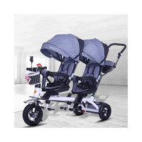 Poussettes jumelles légères à vue dégagée, six roues, pliables, doubles, pour enfants, peuvent être séparées pour s'asseoir et se coucher